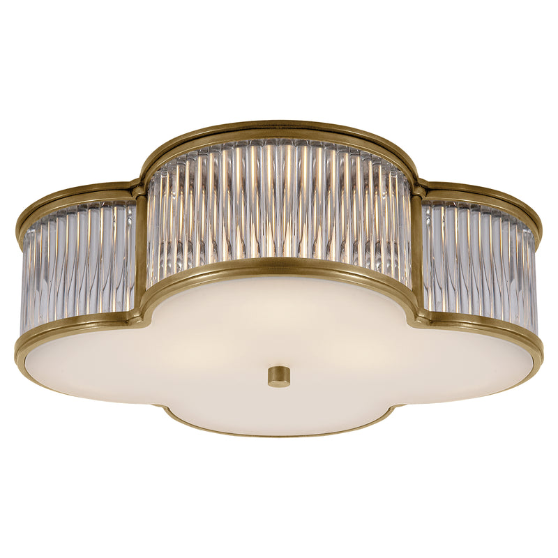 Visual Comfort Signature AH 4015NB/CG-FG Three Light Flush Mount, Natural Brass with Clear Glass