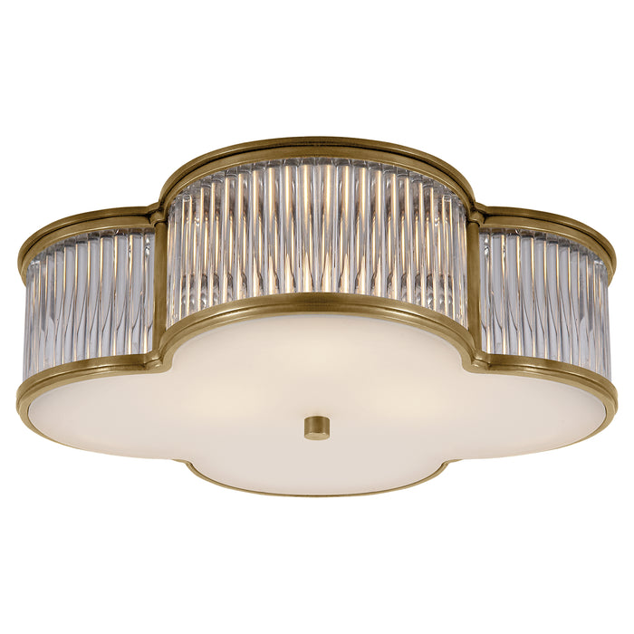 Visual Comfort Signature AH 4015NB/CG-FG Three Light Flush Mount, Natural Brass with Clear Glass