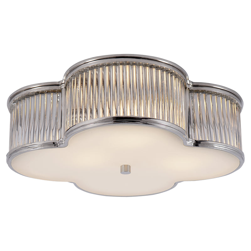 Visual Comfort Signature AH 4015PN/CG-FG Three Light Flush Mount, Polished Nickel with Clear Glass