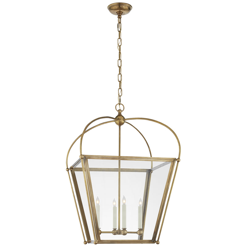Visual Comfort Signature CHC 3439AB-CG Four Light Lantern, Antique-Burnished Brass