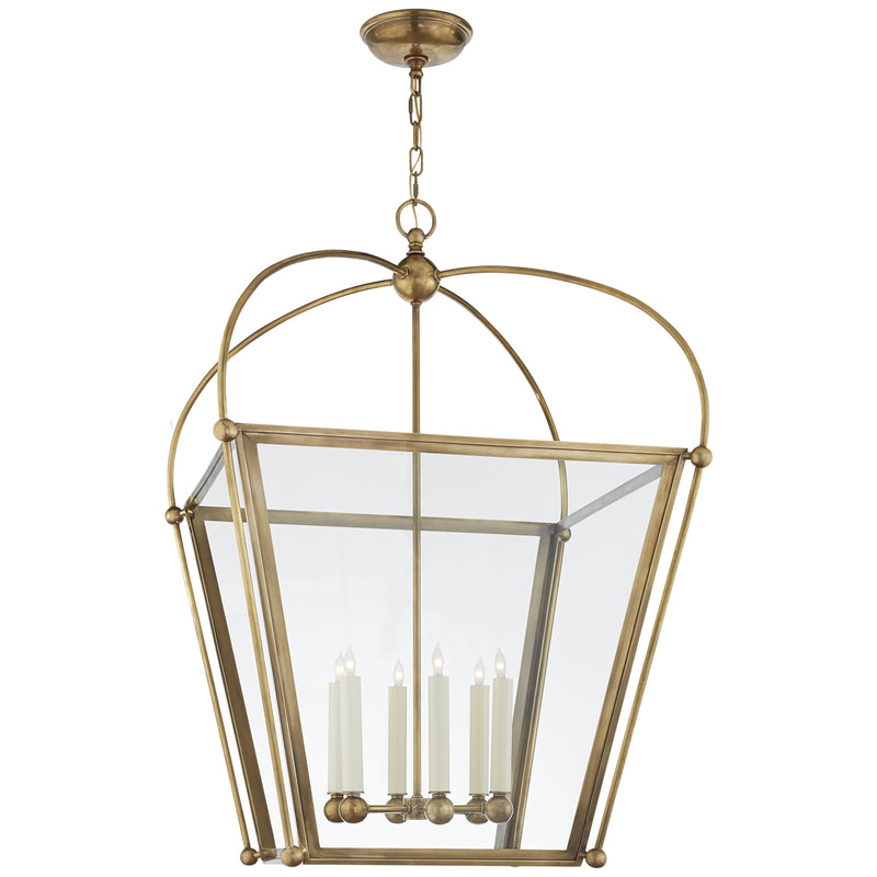 Visual Comfort Signature CHC 3440AB-CG Six Light Lantern, Antique-Burnished Brass