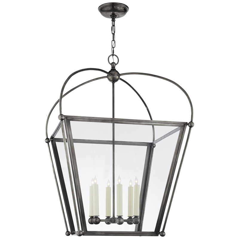 Visual Comfort Signature CHC 3440BZ-CG Six Light Lantern, Bronze