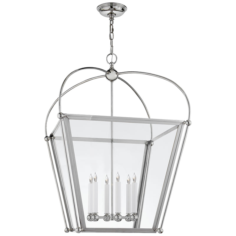 Visual Comfort Signature CHC 3440PN-CG Six Light Lantern, Polished Nickel