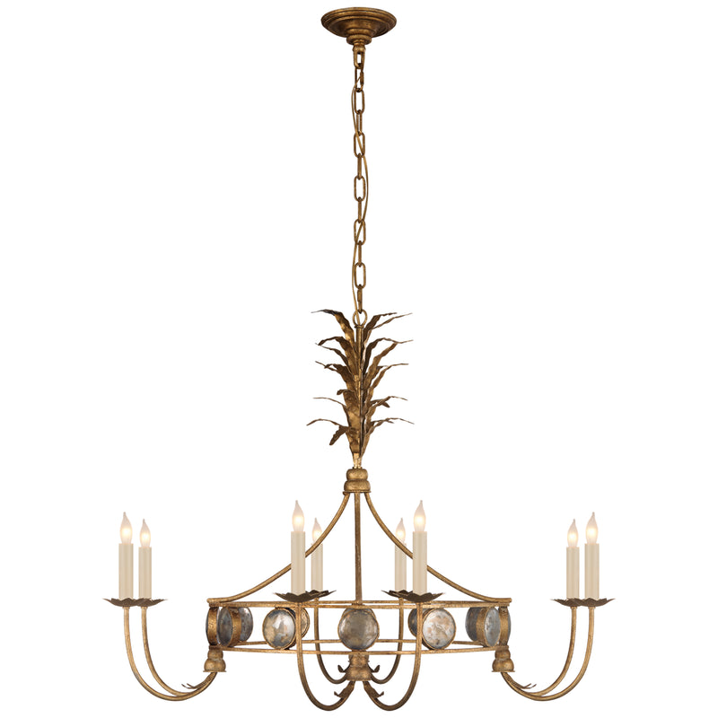 Visual Comfort Signature CHC 5377GI Eight Light Chandelier, Gilded Iron