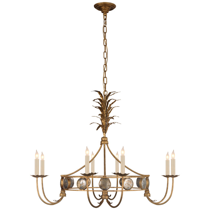 Visual Comfort Signature CHC 5377GI Eight Light Chandelier, Gilded Iron