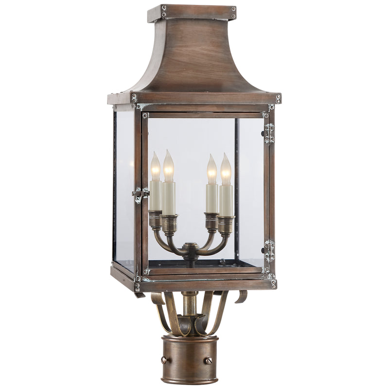 Visual Comfort Signature CHO 7820NC-CG Four Light Post Lantern, Natural Copper