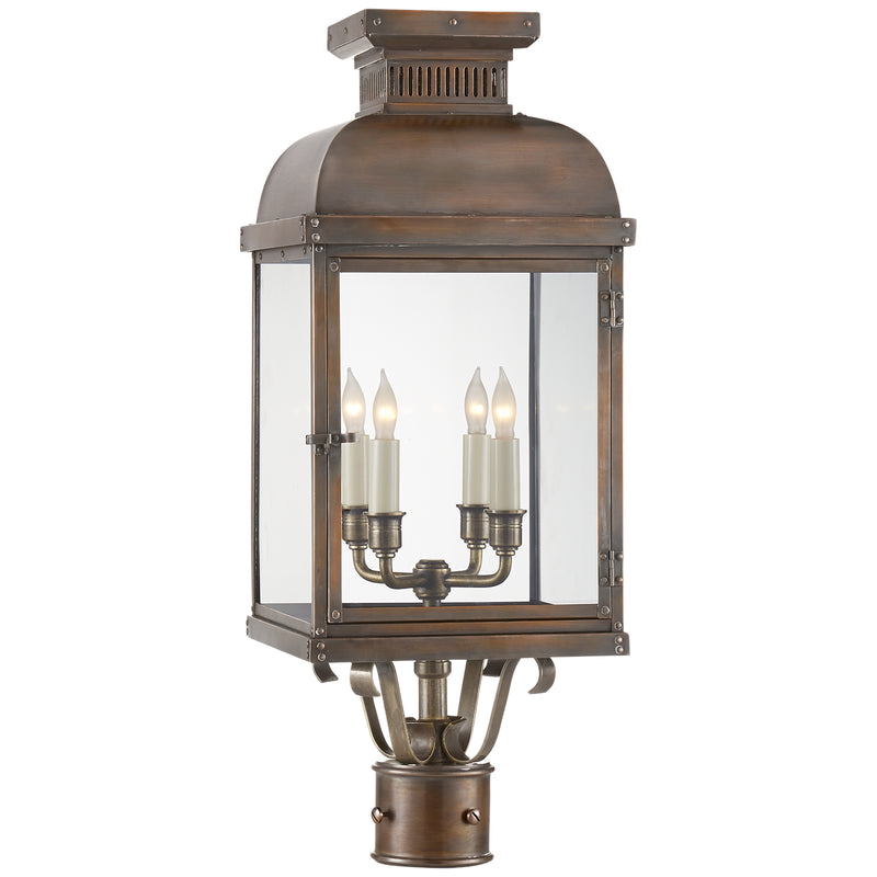 Visual Comfort Signature CHO 7821NC-CG Four Light Post Lantern, Natural Copper