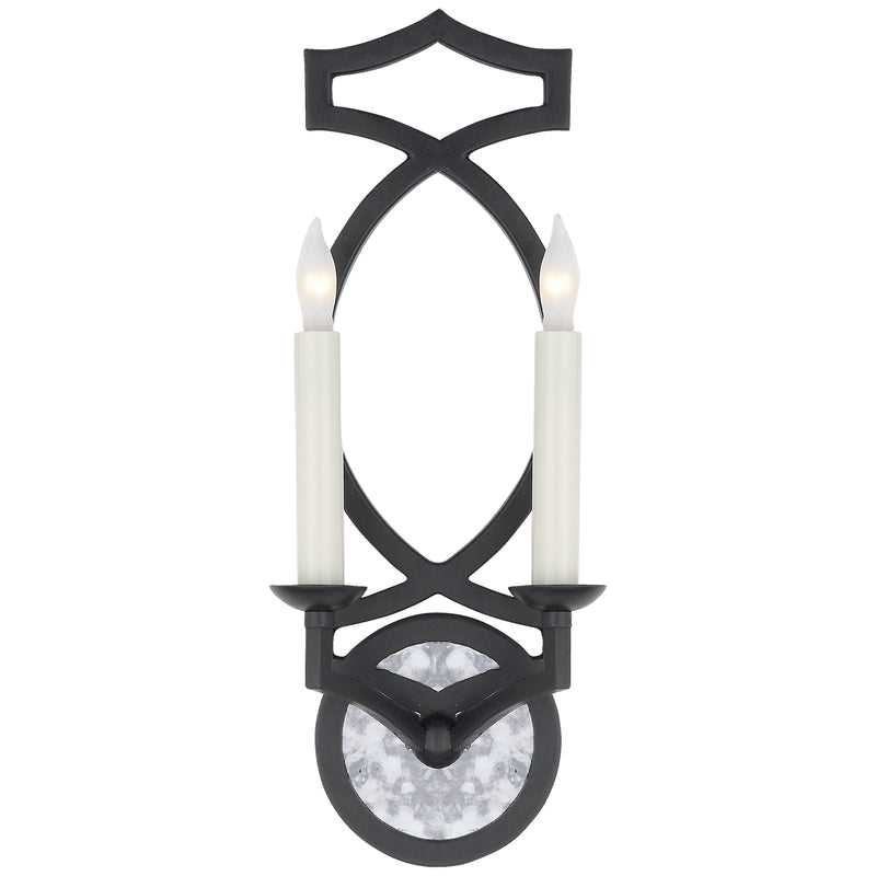 Visual Comfort Signature NW 2311AI Two Light Wall Sconce, Aged Iron