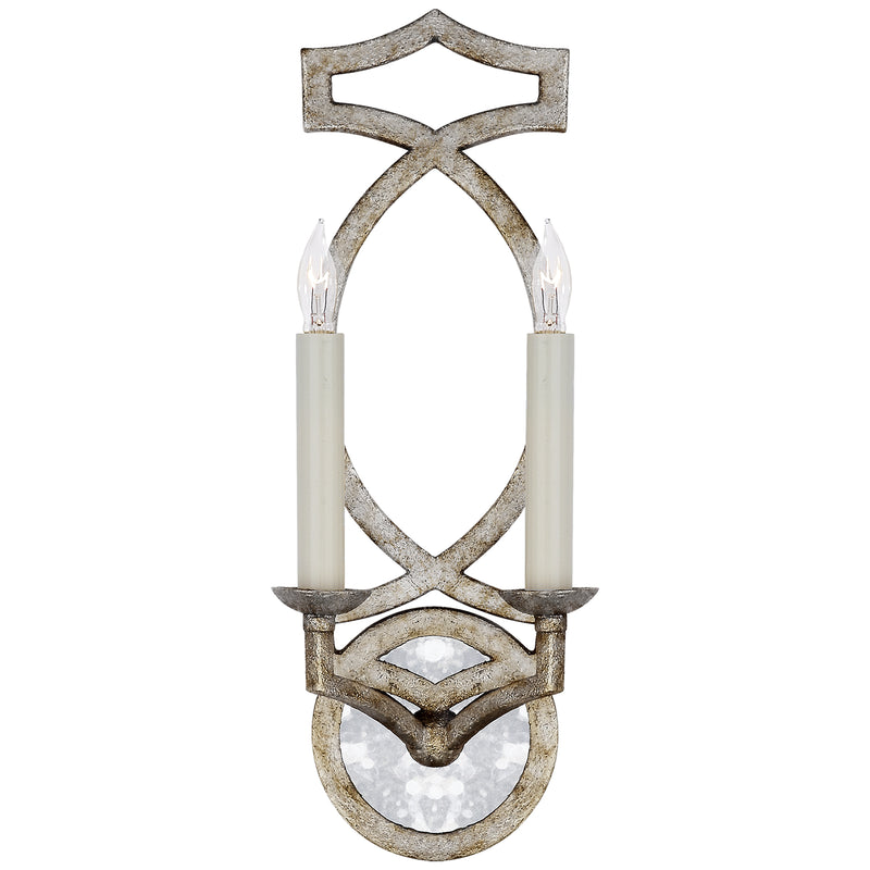 Visual Comfort Signature NW 2311VS Two Light Wall Sconce, Venetian Silver