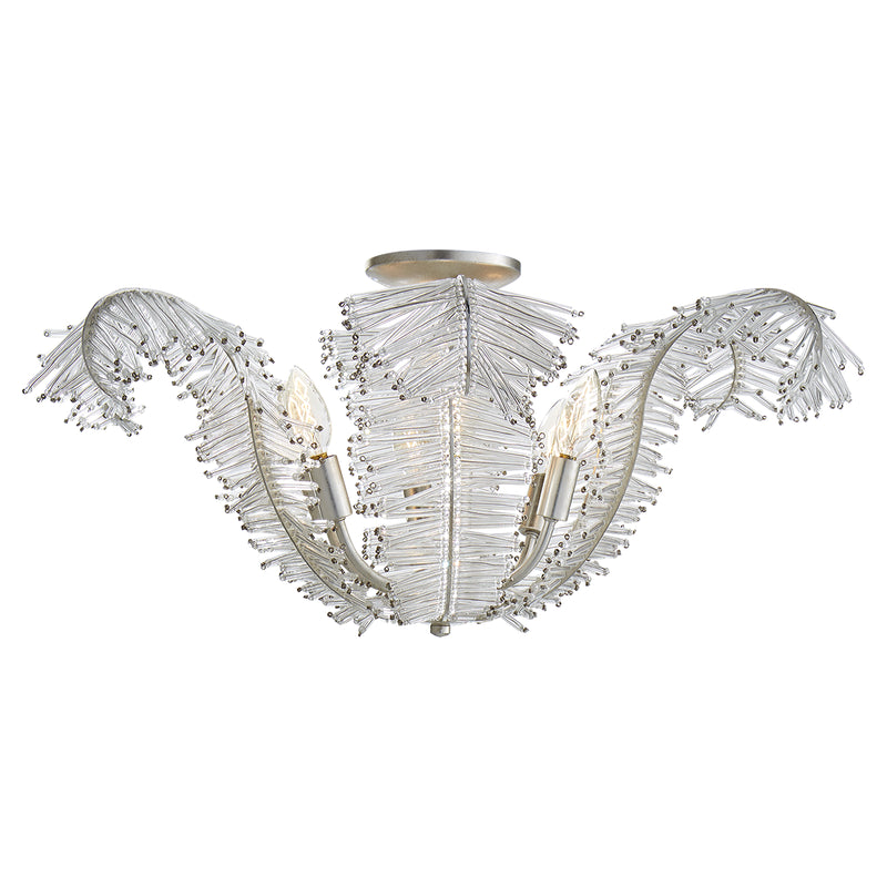 Visual Comfort Signature NW 4051BSL-CG Six Light Semi Flush Mount, Burnished Silver Leaf