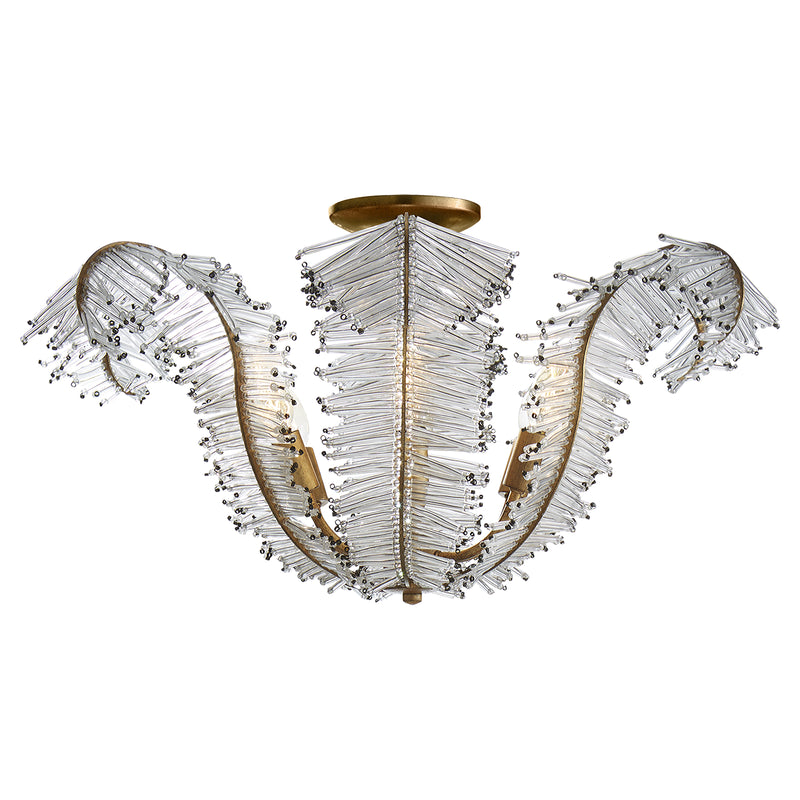 Visual Comfort Signature NW 4051GI-CG Six Light Semi Flush Mount, Gilded Iron