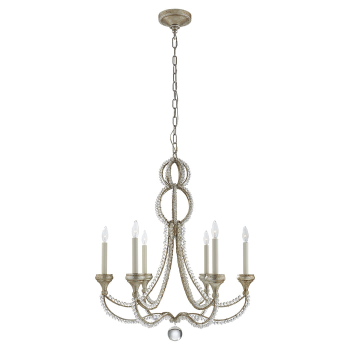 Visual Comfort Signature NW 5030VS Six Light Chandelier, Venetian Silver