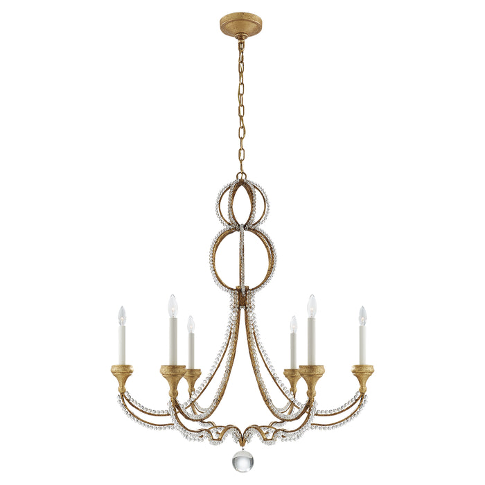 Visual Comfort Signature NW 5031VG Six Light Chandelier, Venetian Gold