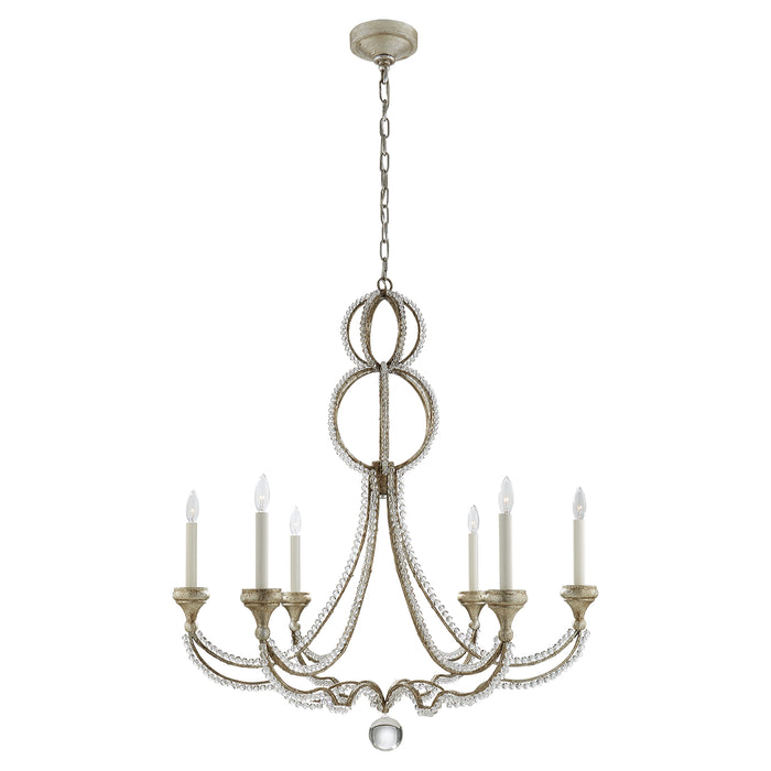 Visual Comfort Signature NW 5031VS Six Light Chandelier, Venetian Silver