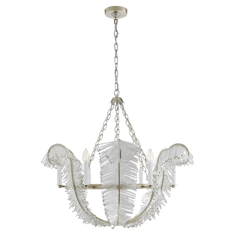 Visual Comfort Signature NW 5051BSL Six Light Chandelier, Burnished Silver Leaf