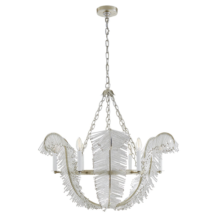 Visual Comfort Signature NW 5051BSL Six Light Chandelier, Burnished Silver Leaf