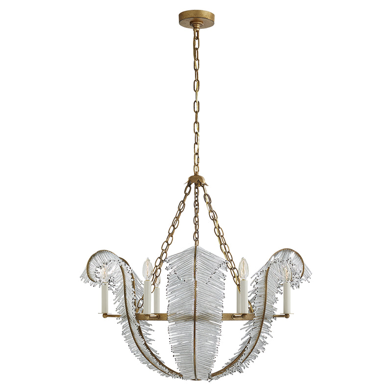 Visual Comfort Signature NW 5051GI Six Light Chandelier, Gilded Iron