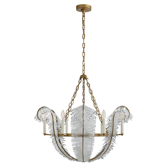 Visual Comfort Signature NW 5051GI Six Light Chandelier, Gilded Iron