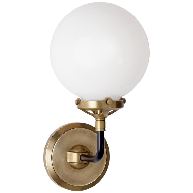 Visual Comfort Signature S 2024HAB/BLK-WG One Light Wall Sconce, Hand-Rubbed Antique Brass and Black