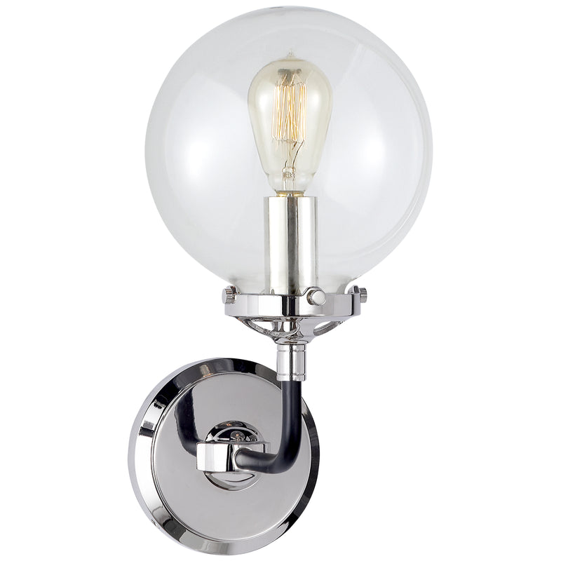 Visual Comfort Signature S 2024PN/BLK-CG One Light Wall Sconce, Polished Nickel and Black