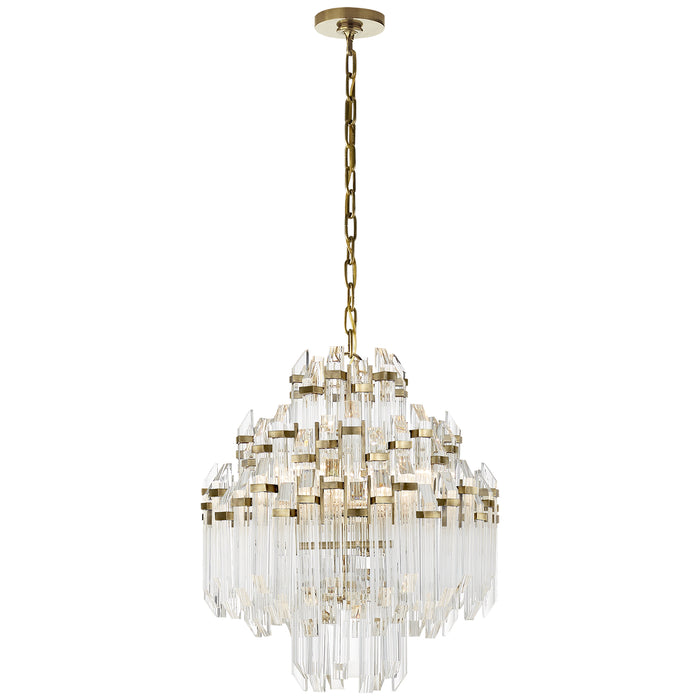 Visual Comfort Signature SK 5424HAB-CA Six Light Chandelier, Hand-Rubbed Antique Brass with Clear Acrylic