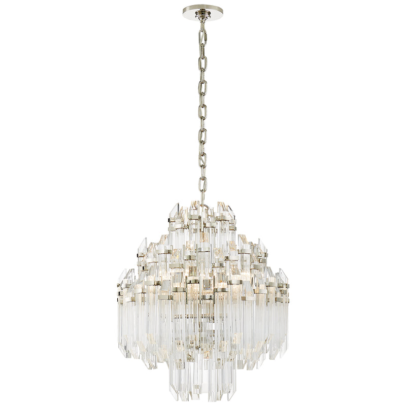 Visual Comfort Signature SK 5424PN-CA Six Light Chandelier, Polished Nickel with Clear Acrylic