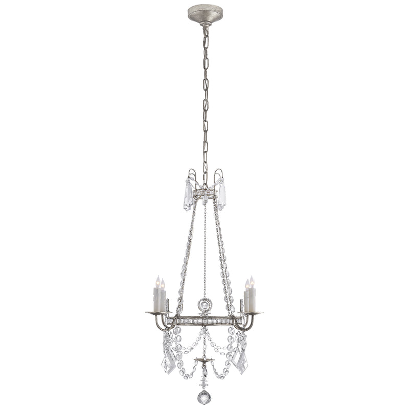 Visual Comfort Signature SP 5030BSL-CG Four Light Chandelier, Burnished Silver Leaf
