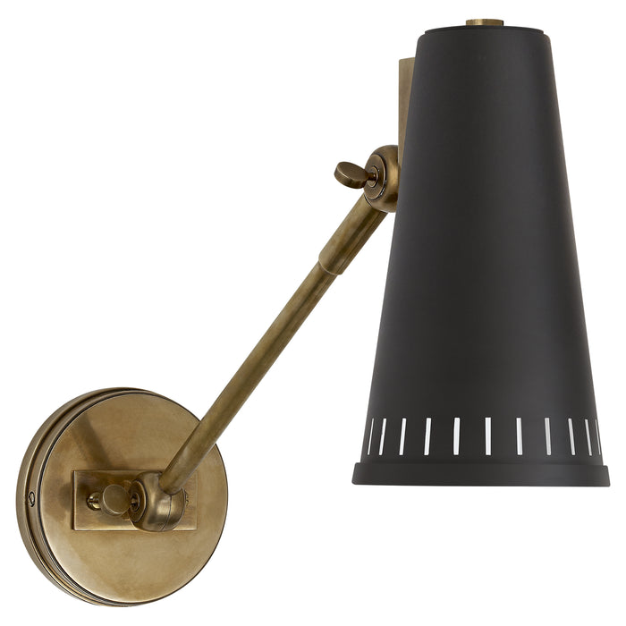 Visual Comfort Signature TOB 2065HAB-BLK One Light Wall Sconce, Hand-Rubbed Antique Brass