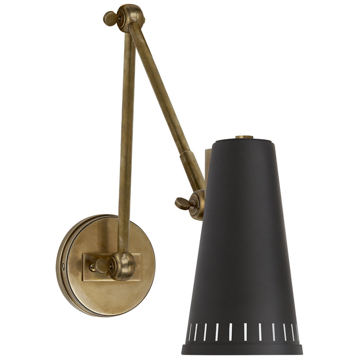 Visual Comfort Signature TOB 2066HAB-BLK One Light Wall Sconce, Hand-Rubbed Antique Brass
