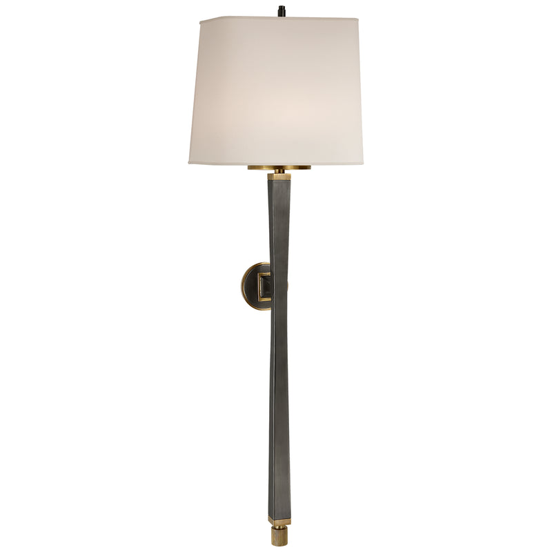Visual Comfort Signature TOB 2741BZ/HAB-NP Two Light Wall Sconce, Bronze With Antique Brass