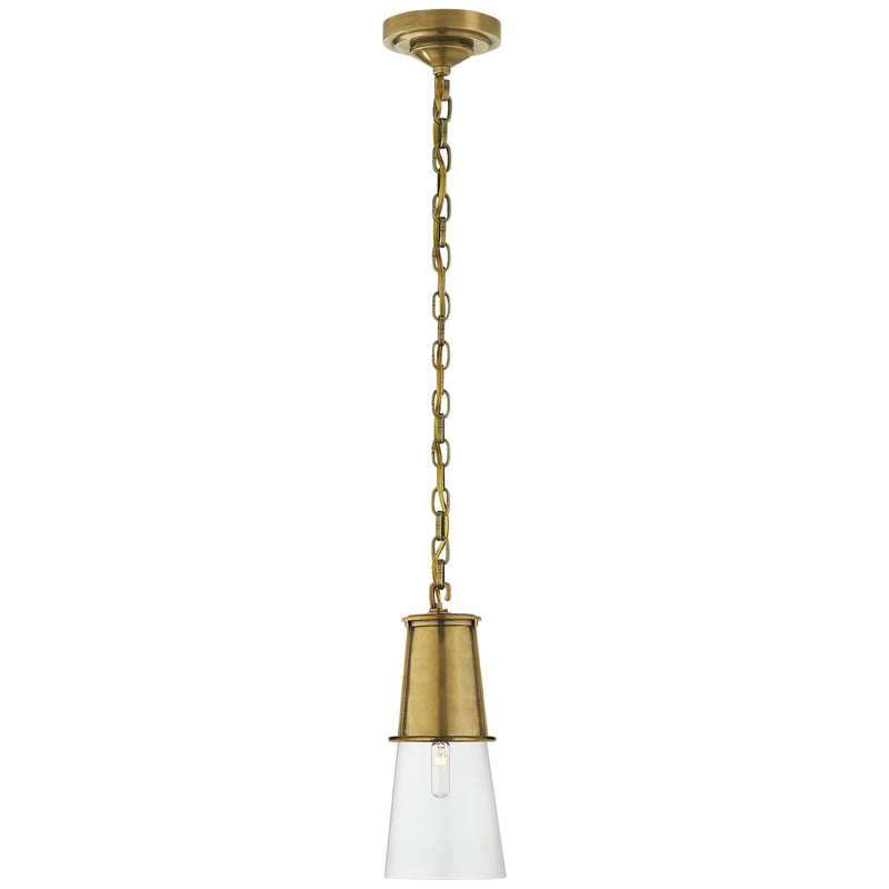 Visual Comfort Signature TOB 5751HAB-CG One Light Pendant, Hand-Rubbed Antique Brass