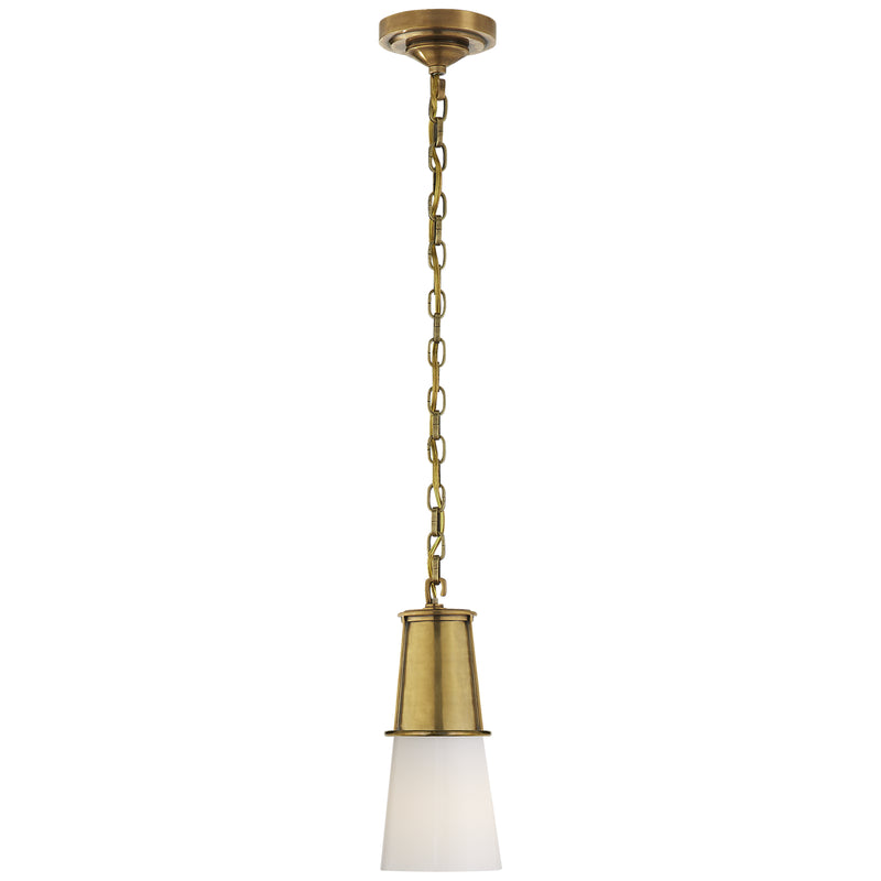 Visual Comfort Signature TOB 5751HAB-WG One Light Pendant, Hand-Rubbed Antique Brass
