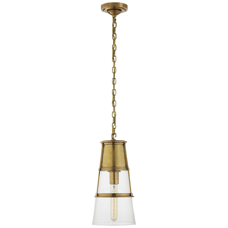 Visual Comfort Signature TOB 5752HAB-CG One Light Pendant, Hand-Rubbed Antique Brass