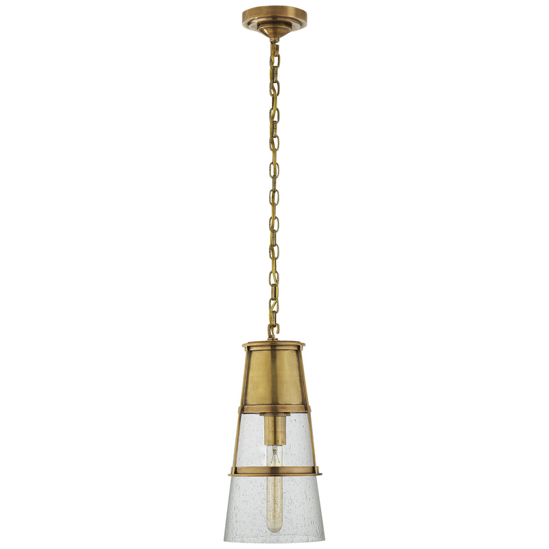 Visual Comfort Signature TOB 5752HAB-SG One Light Pendant, Hand-Rubbed Antique Brass