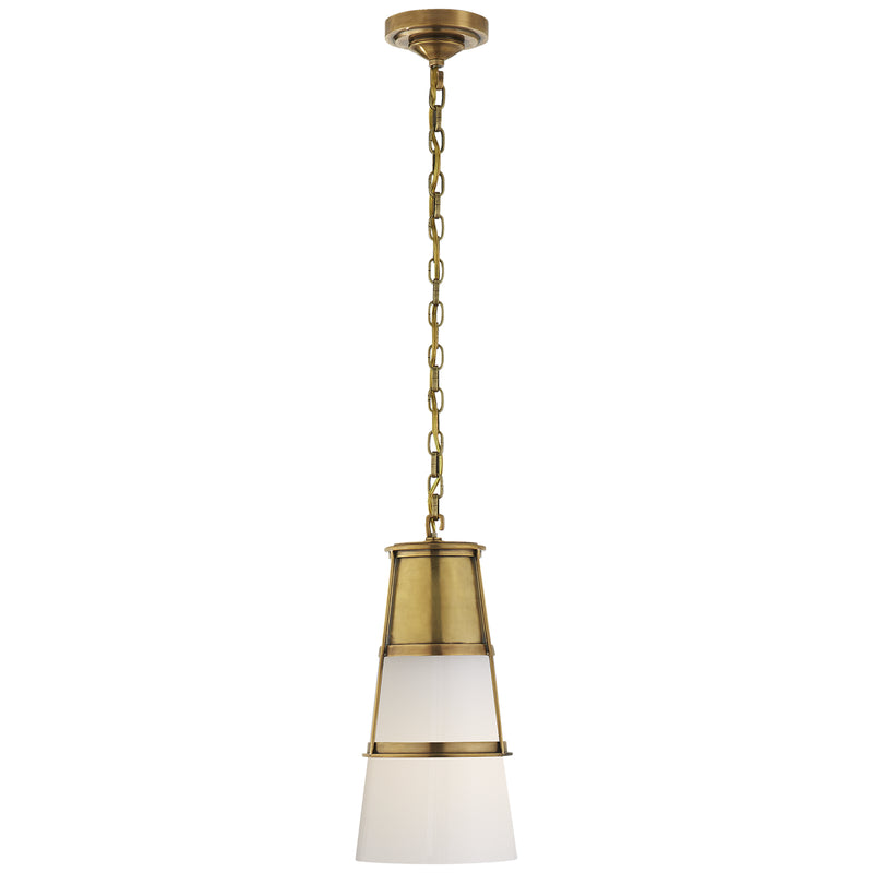 Visual Comfort Signature TOB 5752HAB-WG One Light Pendant, Hand-Rubbed Antique Brass
