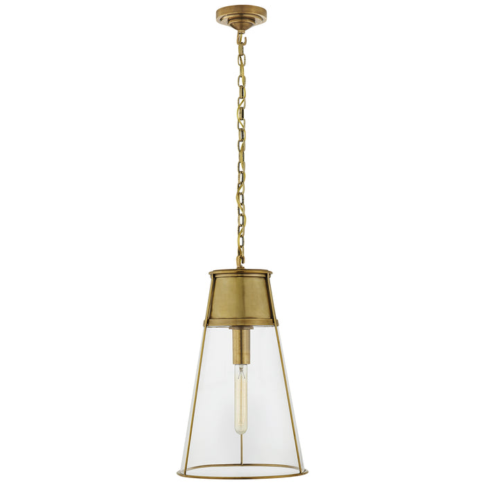 Visual Comfort Signature TOB 5753HAB-CG One Light Pendant, Hand-Rubbed Antique Brass
