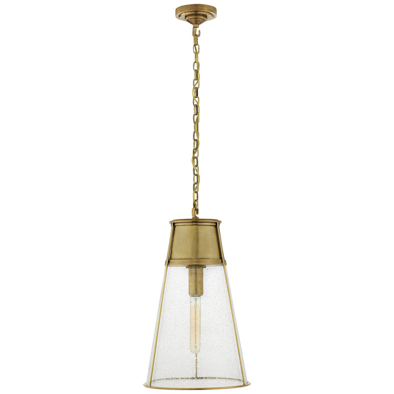 Visual Comfort Signature TOB 5753HAB-SG One Light Pendant, Hand-Rubbed Antique Brass