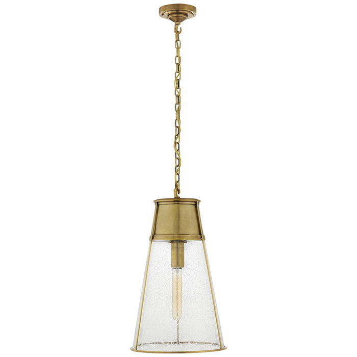Visual Comfort Signature TOB 5753HAB-SG One Light Pendant, Hand-Rubbed Antique Brass