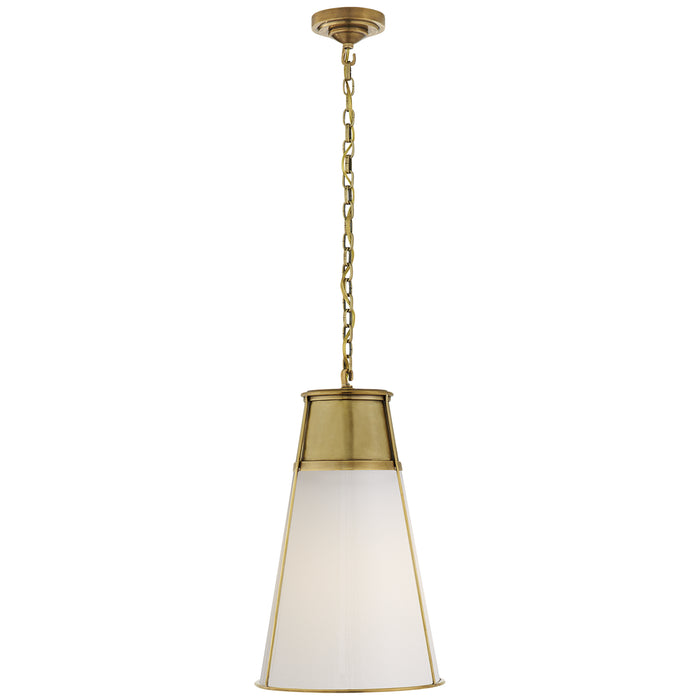 Visual Comfort Signature TOB 5753HAB-WG One Light Pendant, Hand-Rubbed Antique Brass