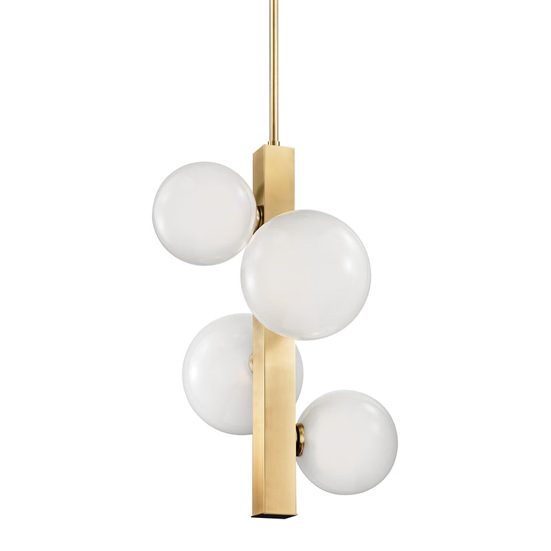 Hudson Valley 8704-AGB LED Pendant, Aged Brass