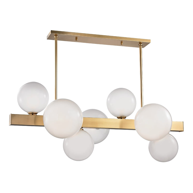 Hudson Valley 8717-AGB LED Island Pendant, Aged Brass