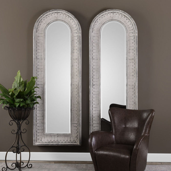 Uttermost 09118 Mirror, Taupe Ivory w/Aged Gray