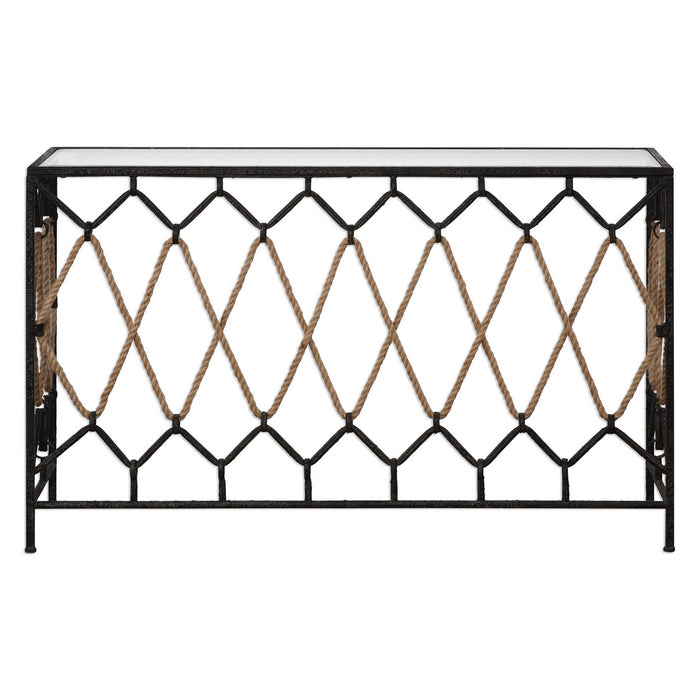 Uttermost 24665 Console Table, Aged Black