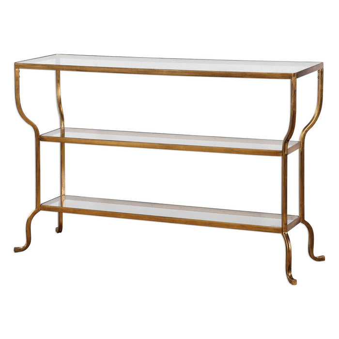 Uttermost 24668 Console Table, Antiqued Gold