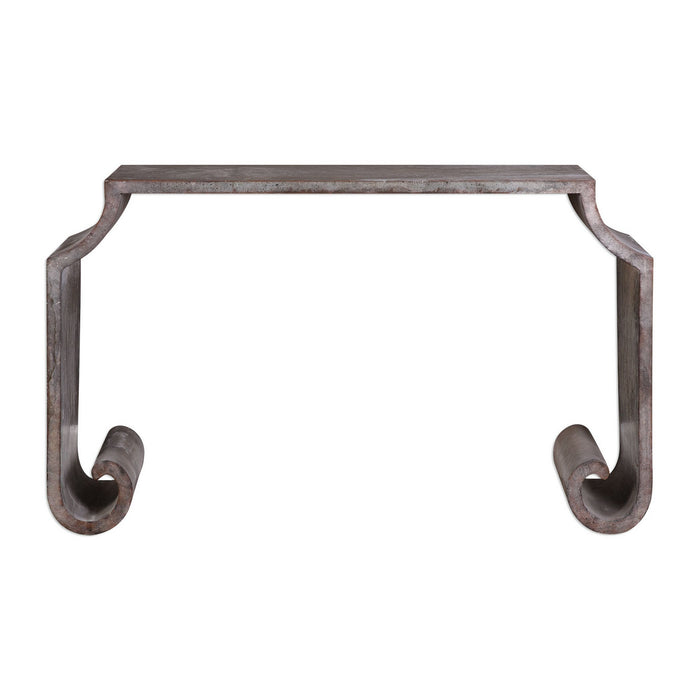 Uttermost 24672 Console Table, Rust Bronze And Aged Stone Gray