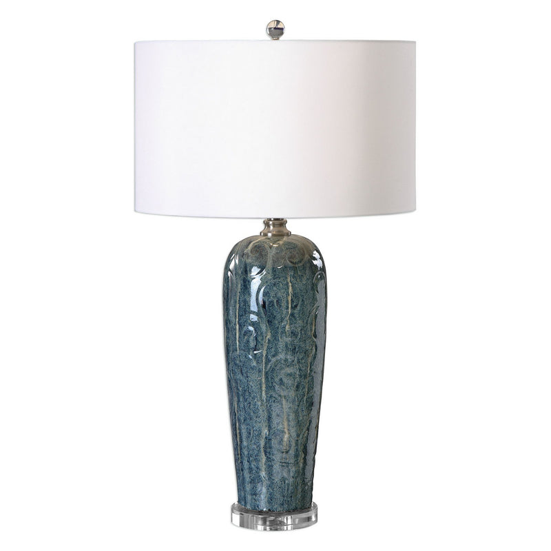 Uttermost 27130-1 One Light Table Lamp, Brushed Nickel