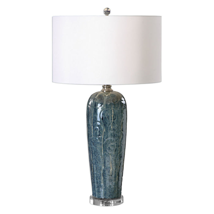 Uttermost 27130-1 One Light Table Lamp, Brushed Nickel