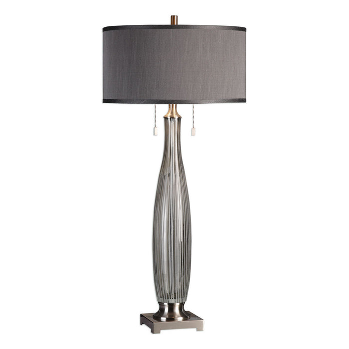 Uttermost 27199 Two Light Table Lamp, Brushed Nickel