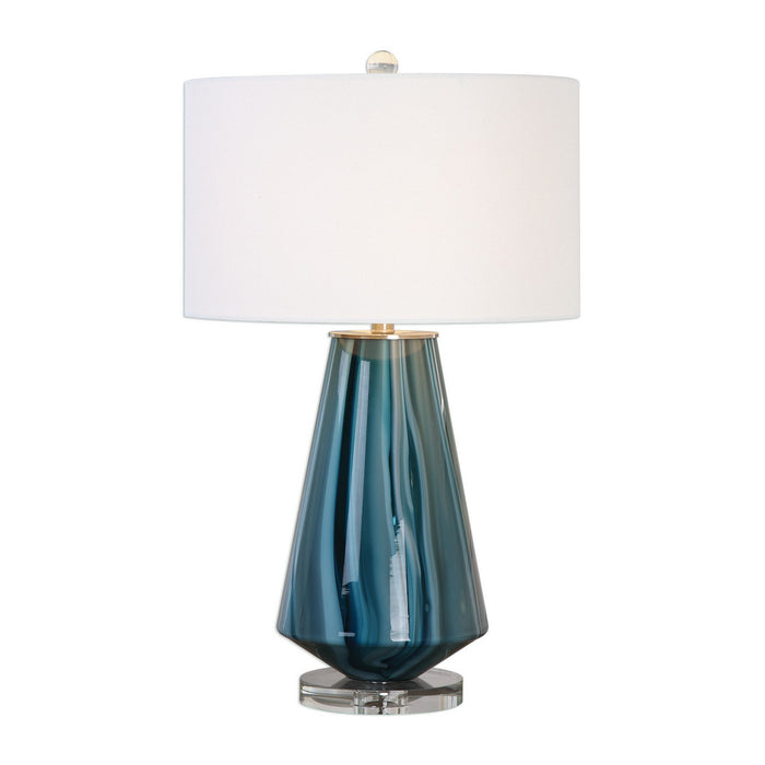 Uttermost 27225-1 One Light Table Lamp, Brushed Nickel
