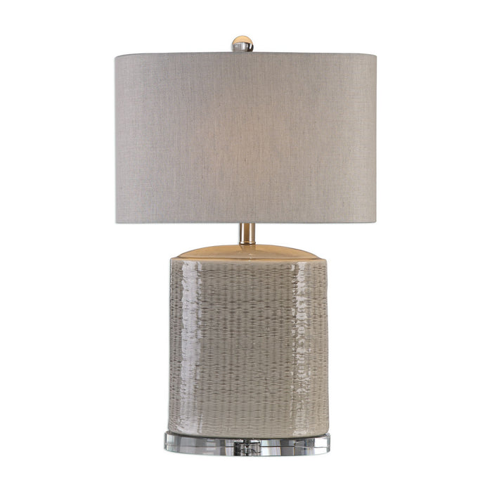Uttermost 27231-1 One Light Table Lamp, Brushed Nickel